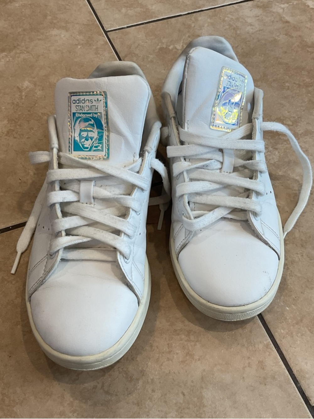 adidas women’s ' Stan Smith White Leather Sneakers